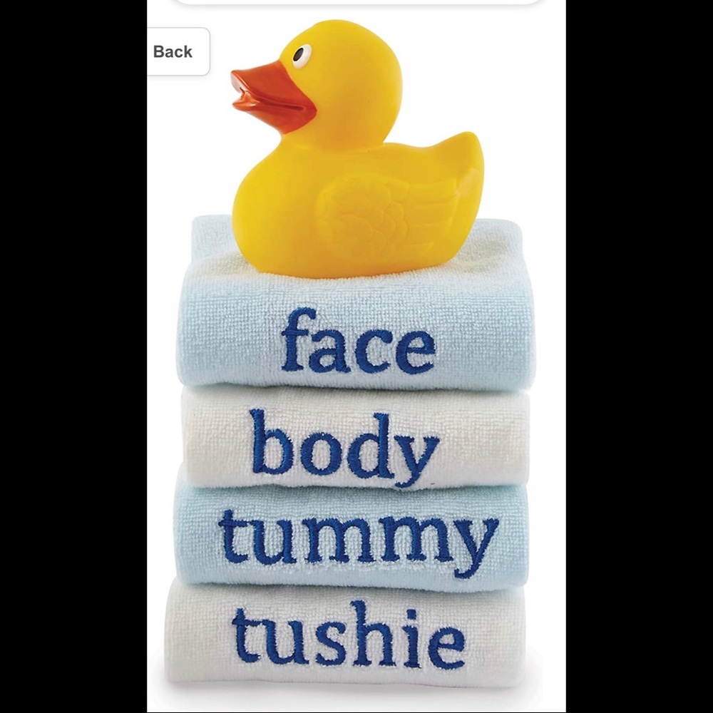 NWT baby boy gift “My first bath set washcloths rubber ducky in cute box